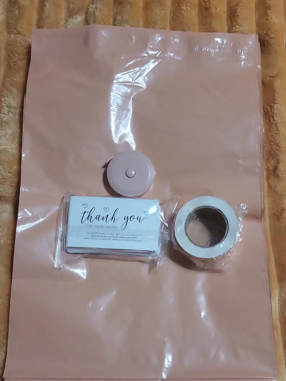 Polymailers Sticker Tape Measure & Thank You Cards Shipping Bundle